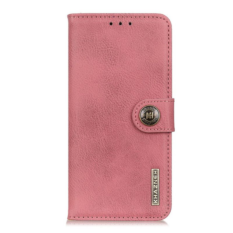 Flip Case Samsung Galaxy A41 Harmaa Musta Khazneh Keinonahka