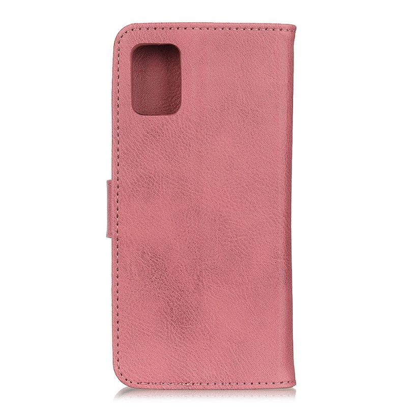 Flip Case Samsung Galaxy A41 Harmaa Musta Khazneh Keinonahka