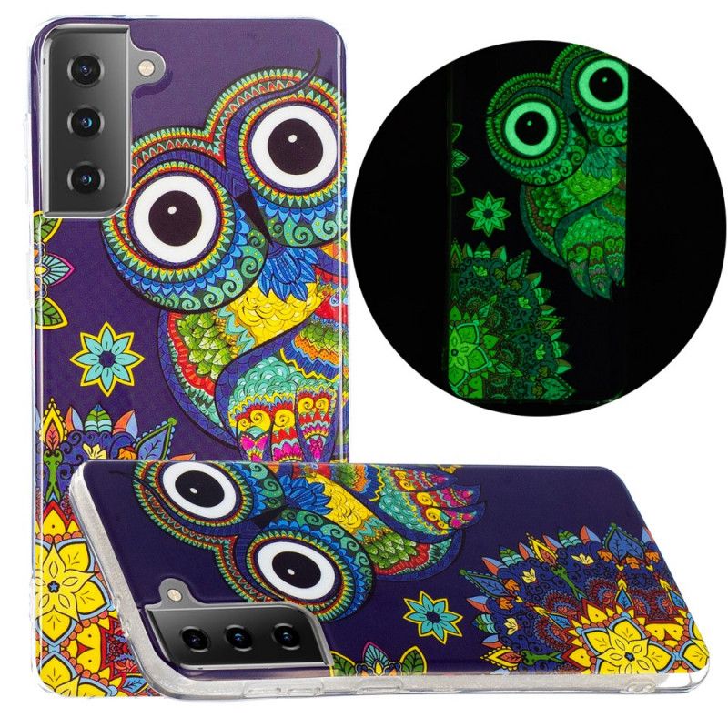 Case Kuoret Samsung Galaxy S21 5G Puhelinkuoret Fluoresoiva Mandalapöllö