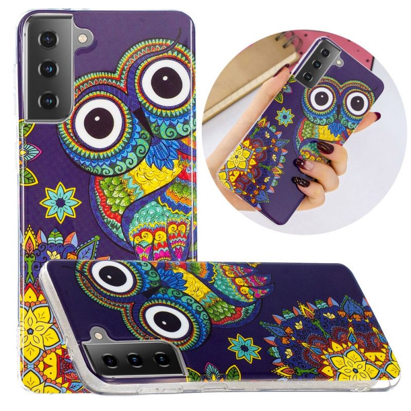 Case Kuoret Samsung Galaxy S21 5G Puhelinkuoret Fluoresoiva Mandalapöllö