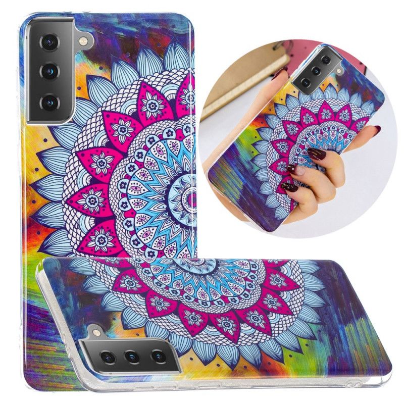 Case Kuoret Samsung Galaxy S21 5G Puhelinkuoret Fluoresoiva Värillinen Mandala