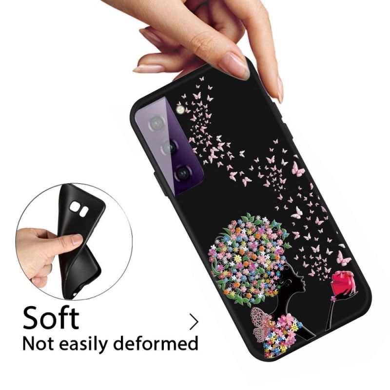 Case Kuoret Samsung Galaxy S21 5G Puhelinkuoret Nainen. Jolla On Kukallinen Pää