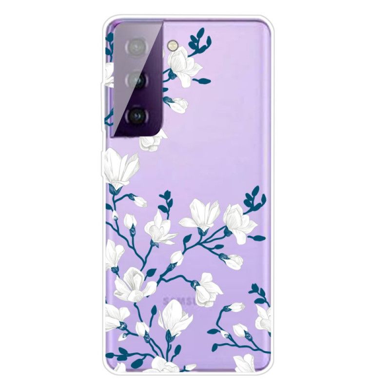 Case Kuoret Samsung Galaxy S21 5G Puhelinkuoret Valkoiset Kukat