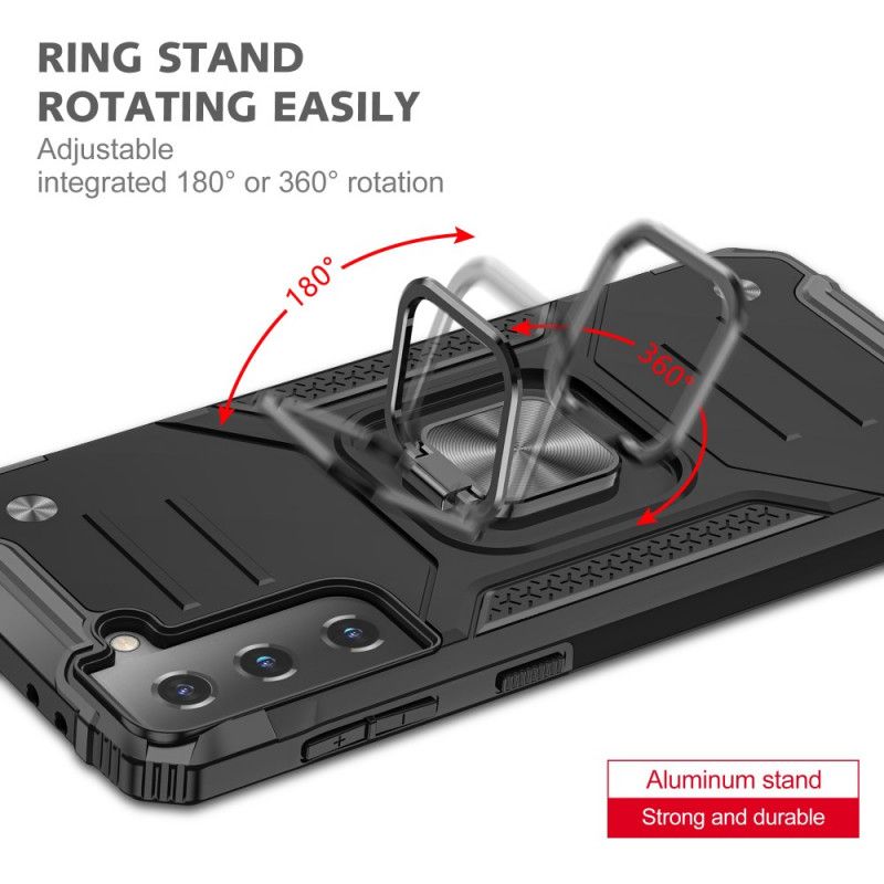 Case Kuoret Samsung Galaxy S21 5G Punainen Musta Puhelinkuoret Irrotettava Kestävä Rengas