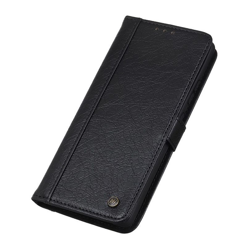 Flip Case Samsung Galaxy S21 5G Harmaa Musta Sarvikuonotyylinen Tekonahka