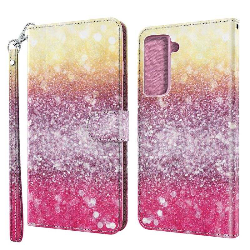 Flip Case Samsung Galaxy S21 5G Magentan Kimallusgradientti