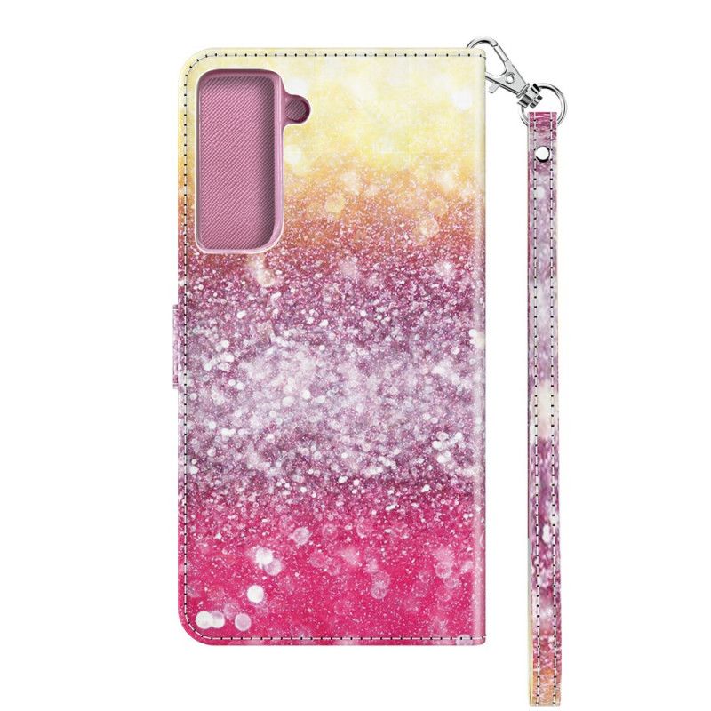 Flip Case Samsung Galaxy S21 5G Magentan Kimallusgradientti