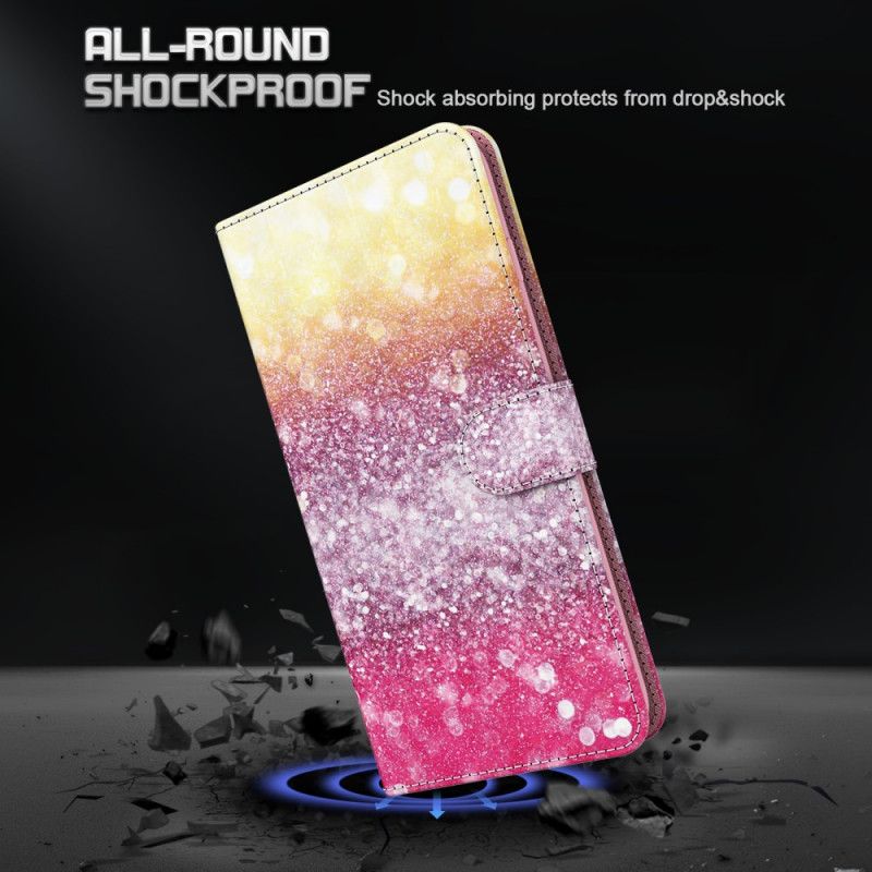 Flip Case Samsung Galaxy S21 5G Magentan Kimallusgradientti