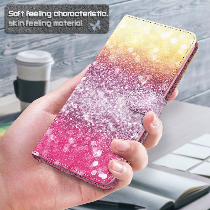 Flip Case Samsung Galaxy S21 5G Magentan Kimallusgradientti