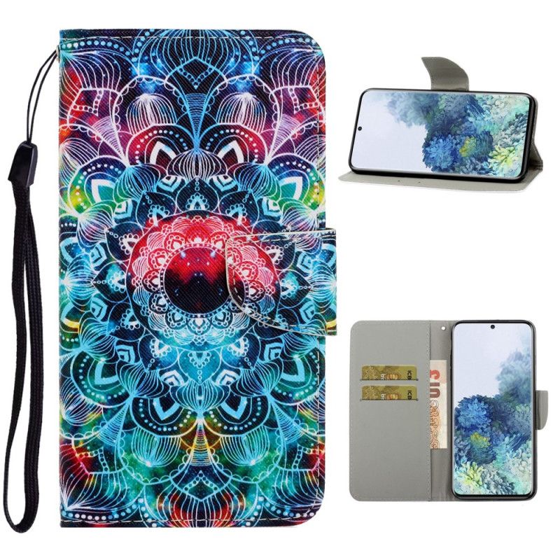 Flip Case Samsung Galaxy S21 5G Räikeä Mandala Tangoilla