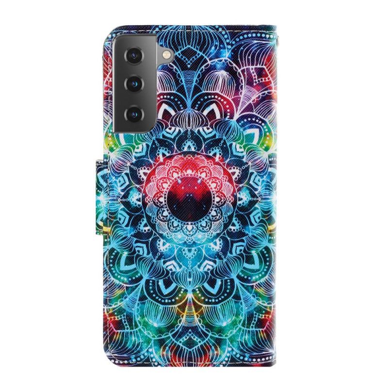 Flip Case Samsung Galaxy S21 5G Räikeä Mandala Tangoilla