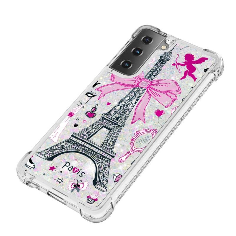 Kuori Samsung Galaxy S21 5G Eiffel-Tornin Kimallus Suojakuori