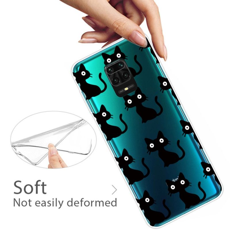 Case Kuoret Xiaomi Redmi Note 9S / Note 9 Pro Puhelinkuoret Useita Mustia Kissoja