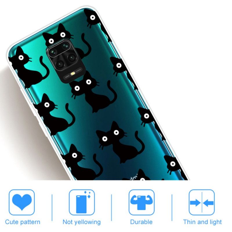 Case Kuoret Xiaomi Redmi Note 9S / Note 9 Pro Puhelinkuoret Useita Mustia Kissoja