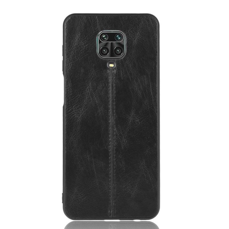 Case Kuoret Xiaomi Redmi Note 9S / Note 9 Pro Punainen Musta Puhelinkuoret Ommeltu Nahkaefekti