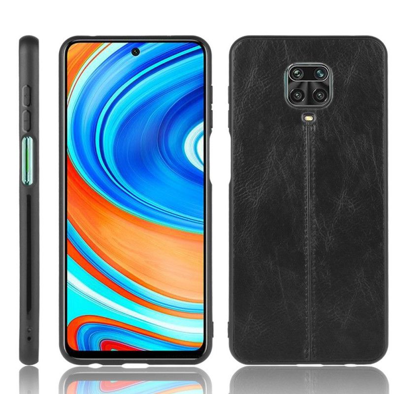 Case Kuoret Xiaomi Redmi Note 9S / Note 9 Pro Punainen Musta Puhelinkuoret Ommeltu Nahkaefekti