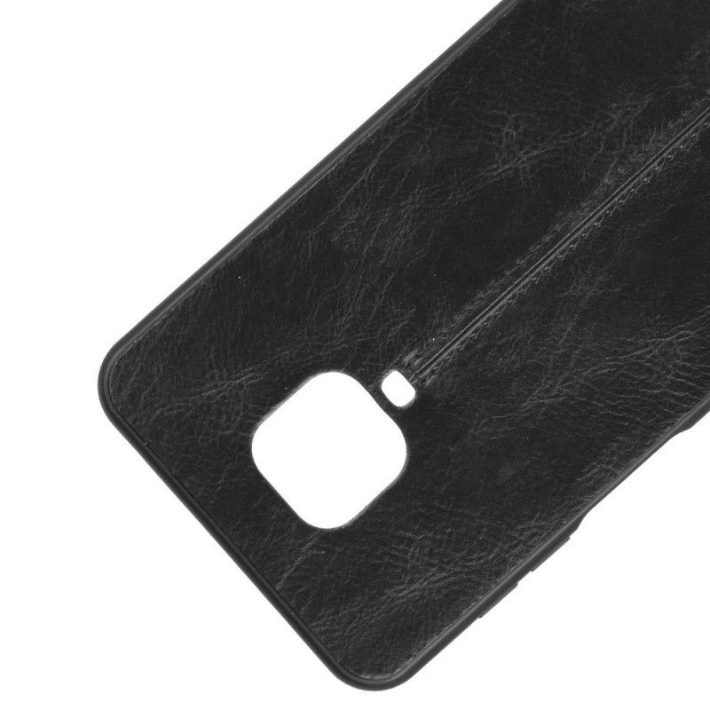 Case Kuoret Xiaomi Redmi Note 9S / Note 9 Pro Punainen Musta Puhelinkuoret Ommeltu Nahkaefekti