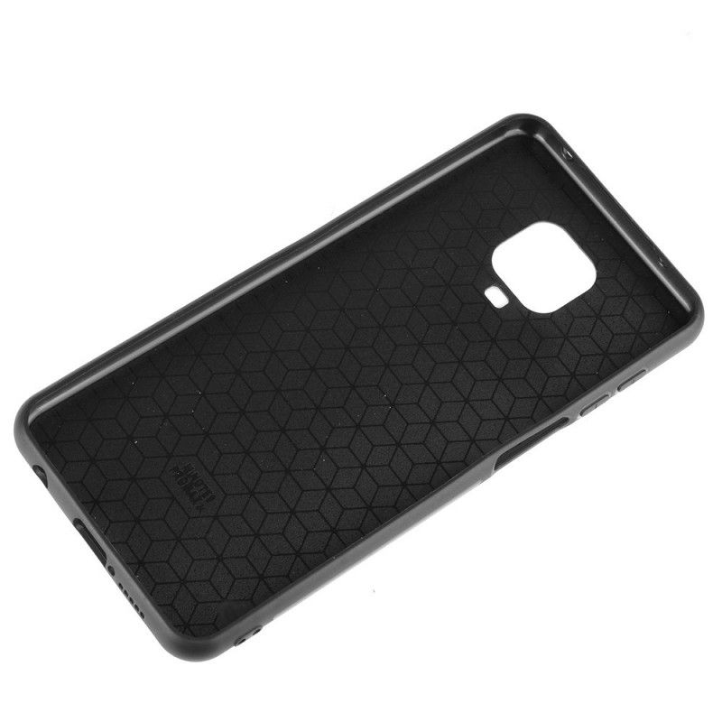 Case Kuoret Xiaomi Redmi Note 9S / Note 9 Pro Punainen Musta Puhelinkuoret Ommeltu Nahkaefekti