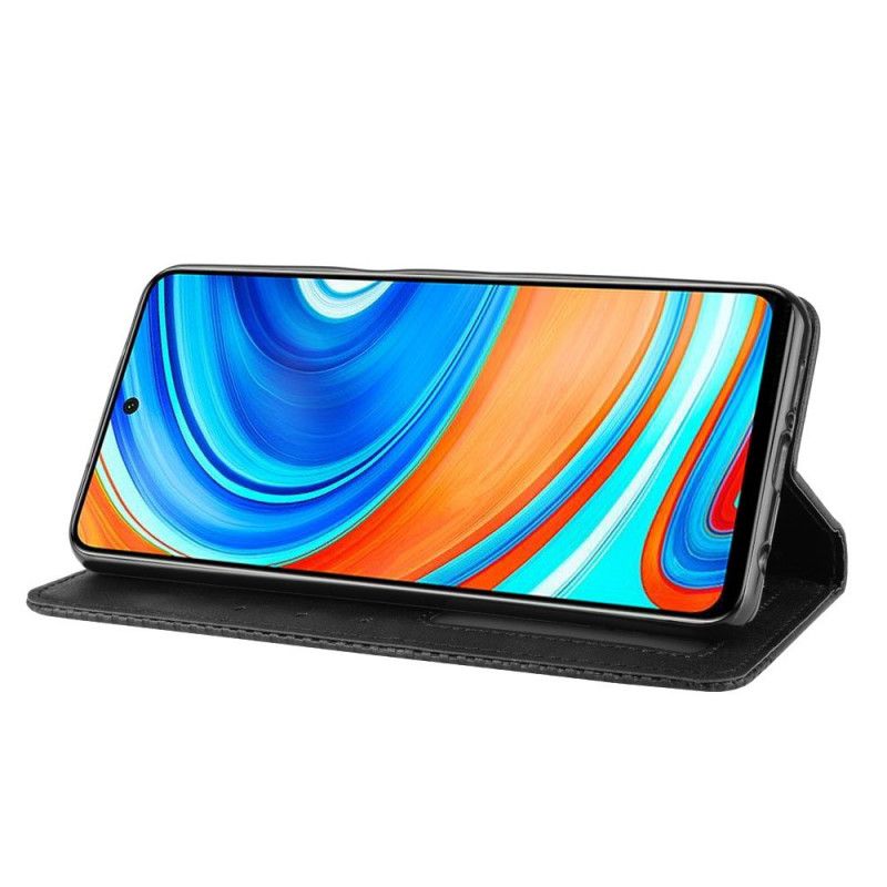 Flip Kotelot Xiaomi Redmi Note 9S / Note 9 Pro Punainen Musta Tyylitelty Vintage-Nahkaefekti Suojakuori