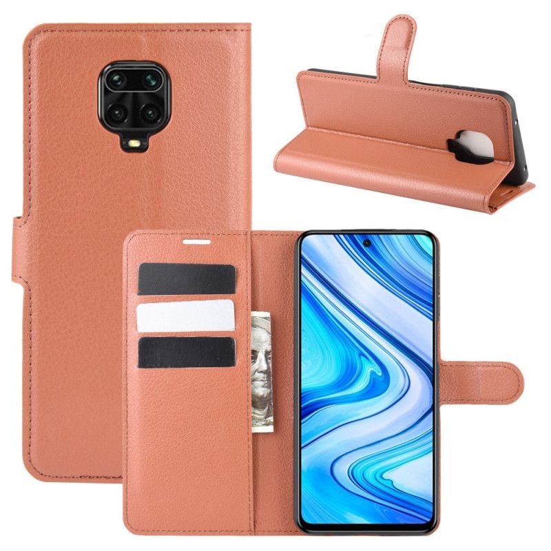 Kotelot Xiaomi Redmi Note 9S / Note 9 Pro Valkoinen Musta Klassinen Tekonahka