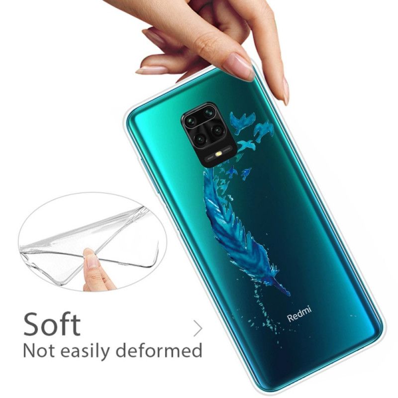 Kuori Xiaomi Redmi Note 9S / Note 9 Pro Kaunis Sininen Sulka Suojakuori