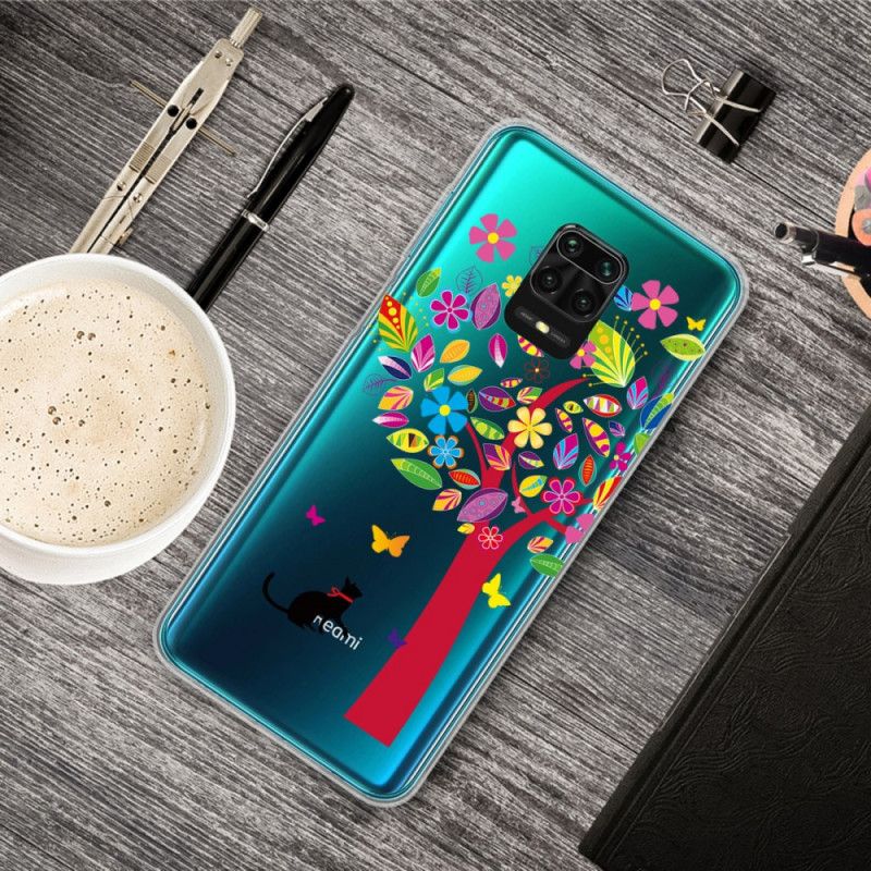 Kuori Xiaomi Redmi Note 9S / Note 9 Pro Kissa Värillisen Puun Alla Suojakuori