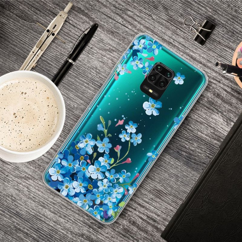 Kuori Xiaomi Redmi Note 9S / Note 9 Pro Sinisiä Kukkia Suojakuori