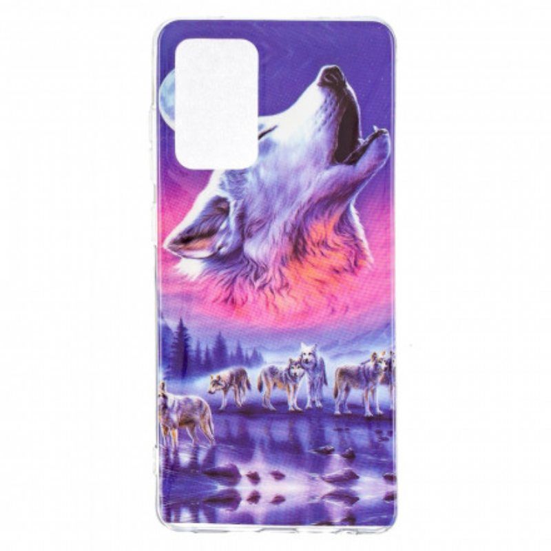 Kuori Samsung Galaxy A52 4G / A52 5G / A52s 5G Fluoresoiva Wolf-sarja