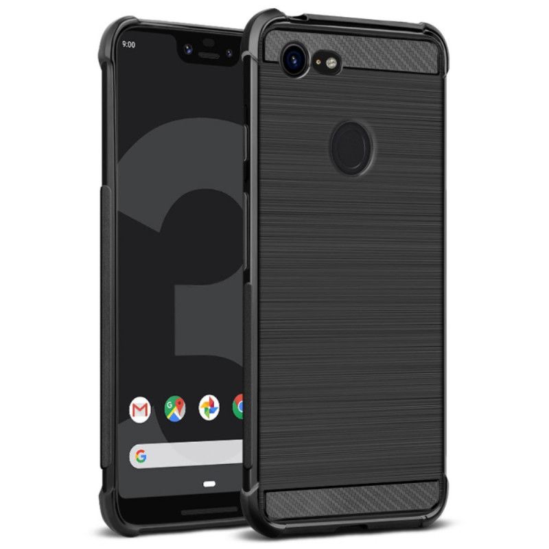 Kuori Google Pixel 3 XL Puhelinkuoret Imak-Harjattu Hiilikuitu