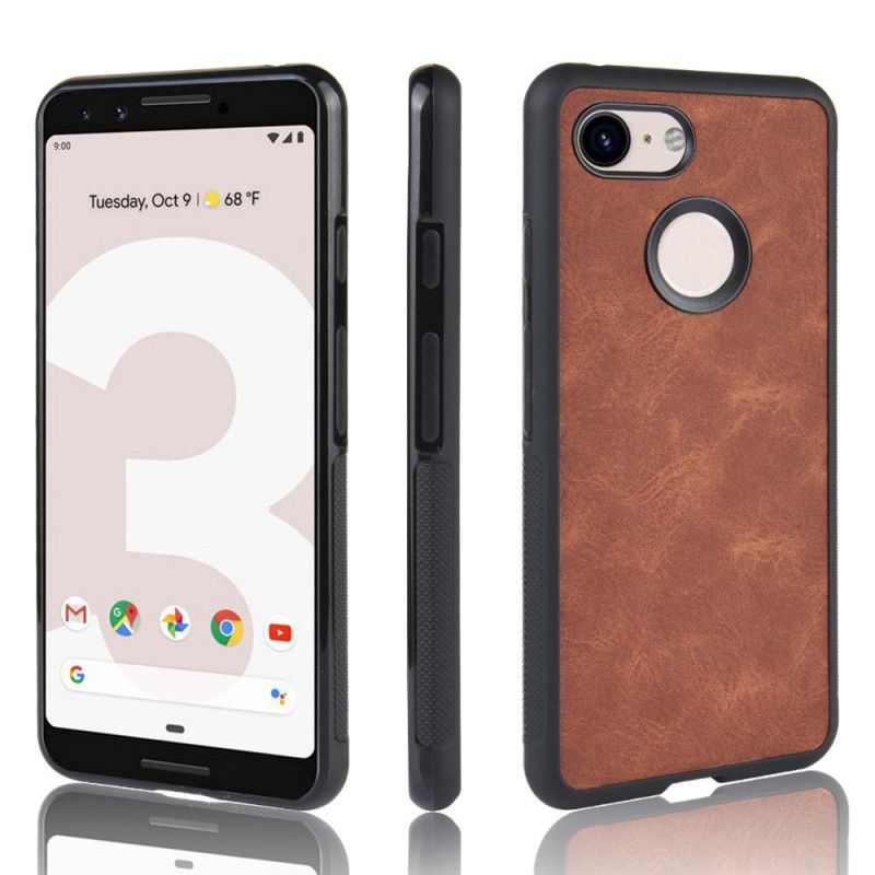 Kuori Google Pixel 3 XL Ruskea Harmaa Ylellinen Nahkatyyli