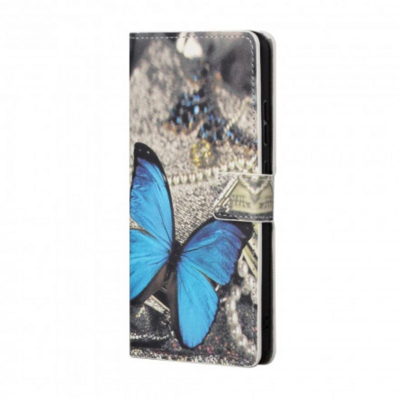 Flip Kotelot Xiaomi Redmi 10 Blue Strappy Butterfly