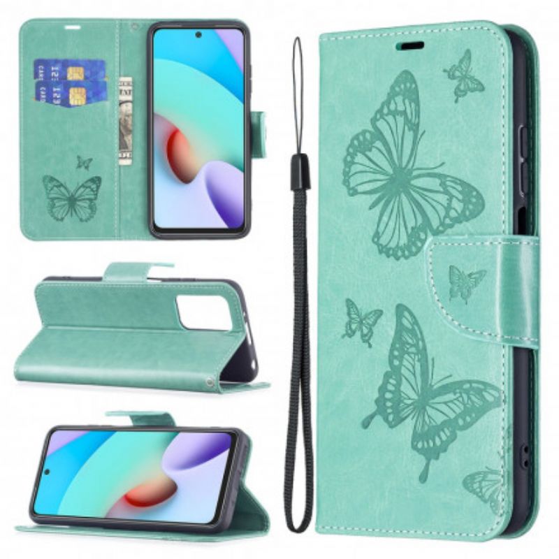 Flip Kotelot Xiaomi Redmi 10 Butterflies Print Strappy