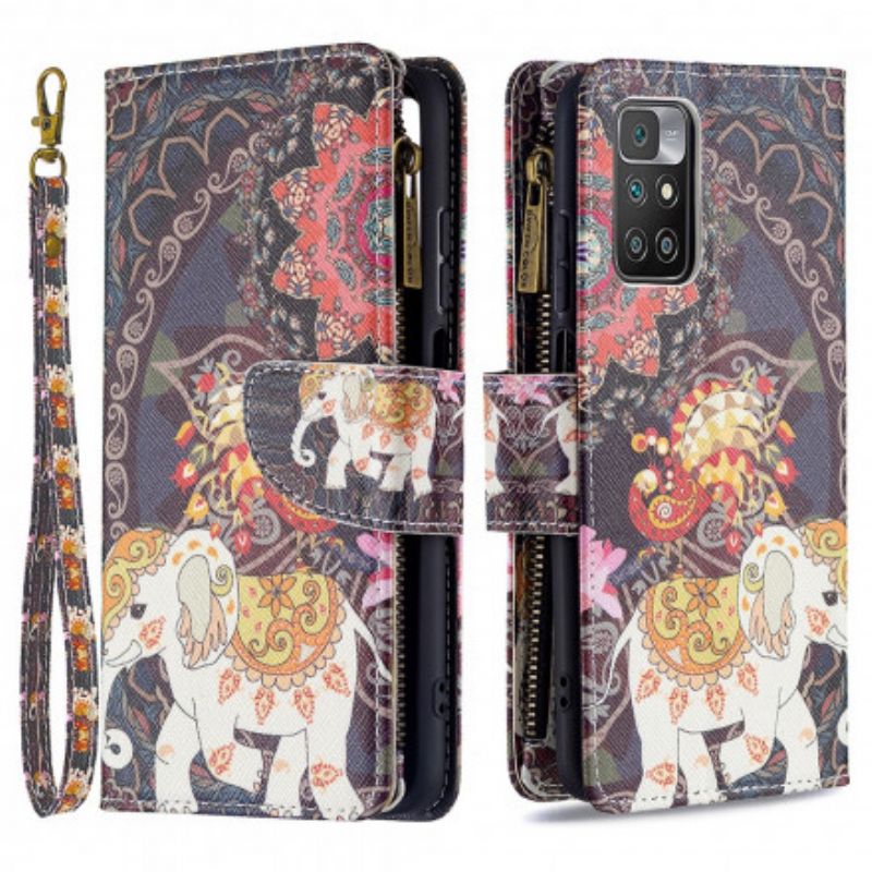 Flip Kotelot Xiaomi Redmi 10 Elephant-vetoketjullinen Tasku