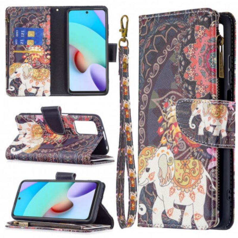 Flip Kotelot Xiaomi Redmi 10 Elephant-vetoketjullinen Tasku