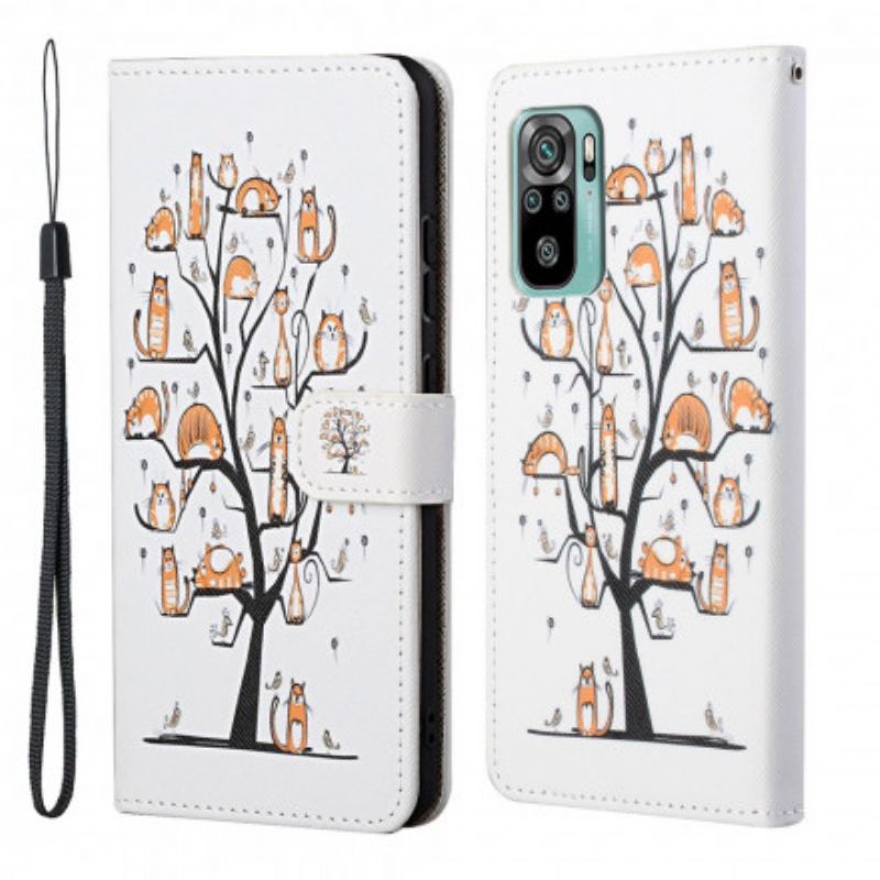 Flip Kotelot Xiaomi Redmi 10 Funky Cats Strappy