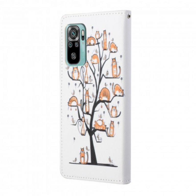 Flip Kotelot Xiaomi Redmi 10 Funky Cats Strappy