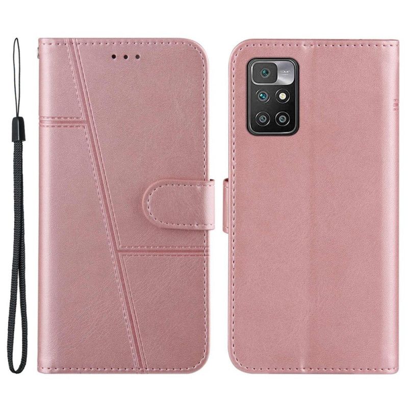 Flip Kotelot Xiaomi Redmi 10 Geometric Strappy Leather Style