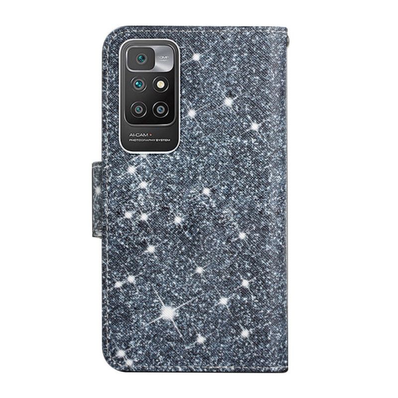 Flip Kotelot Xiaomi Redmi 10 Glitter Strappy Suojakuori