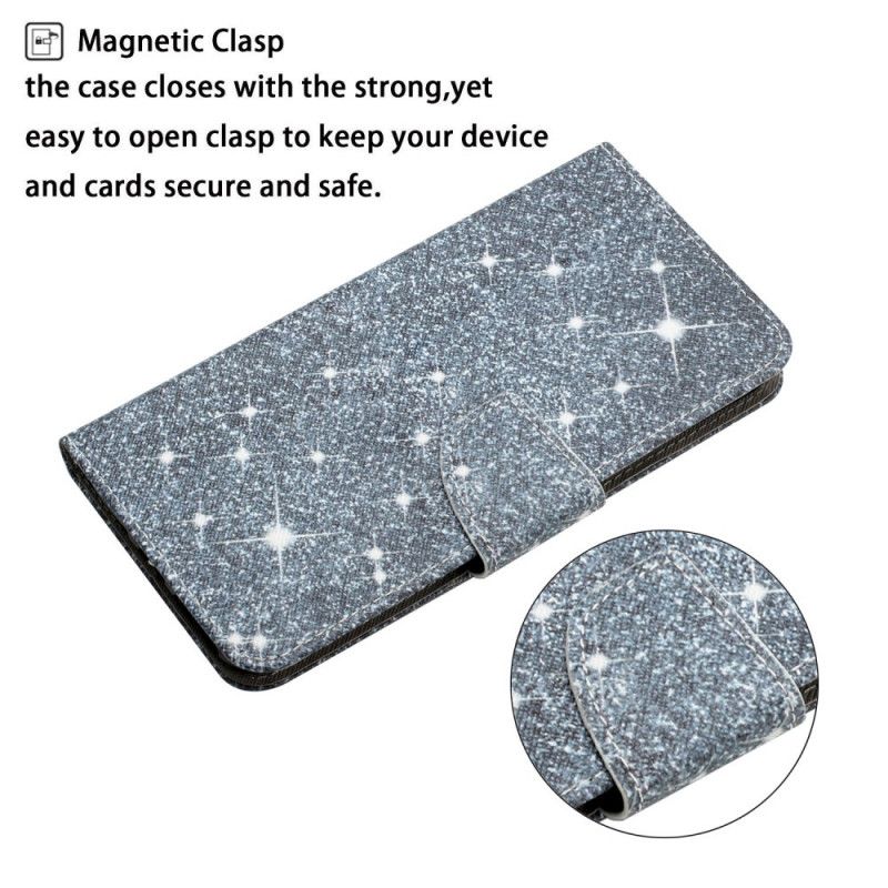 Flip Kotelot Xiaomi Redmi 10 Glitter Strappy Suojakuori