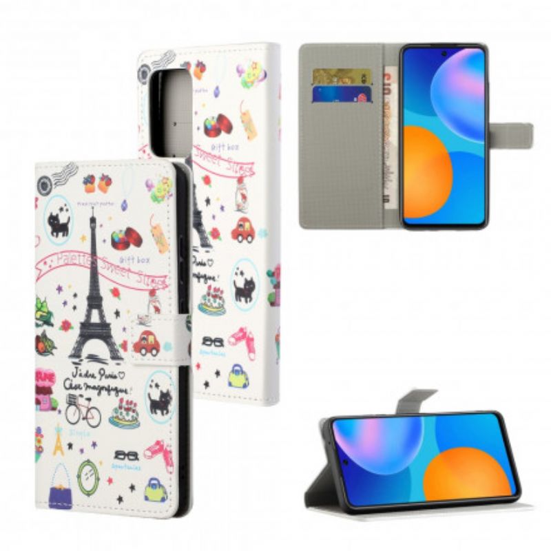 Flip Kotelot Xiaomi Redmi 10 Rakastan Paris Strappya