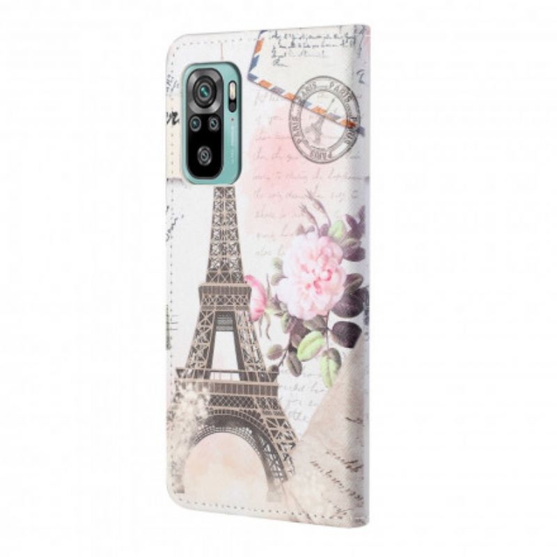 Flip Kotelot Xiaomi Redmi 10 Retro Eiffel-torni