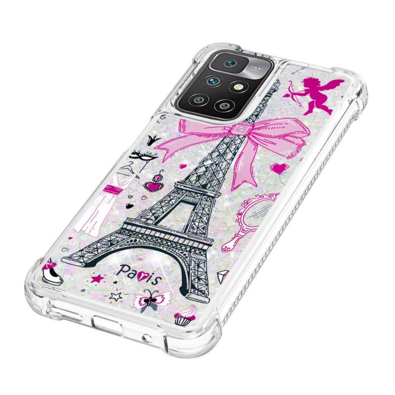 Kuori Case Xiaomi Redmi 10 Puhelinkuoret Eiffel-tornin Paljetteja