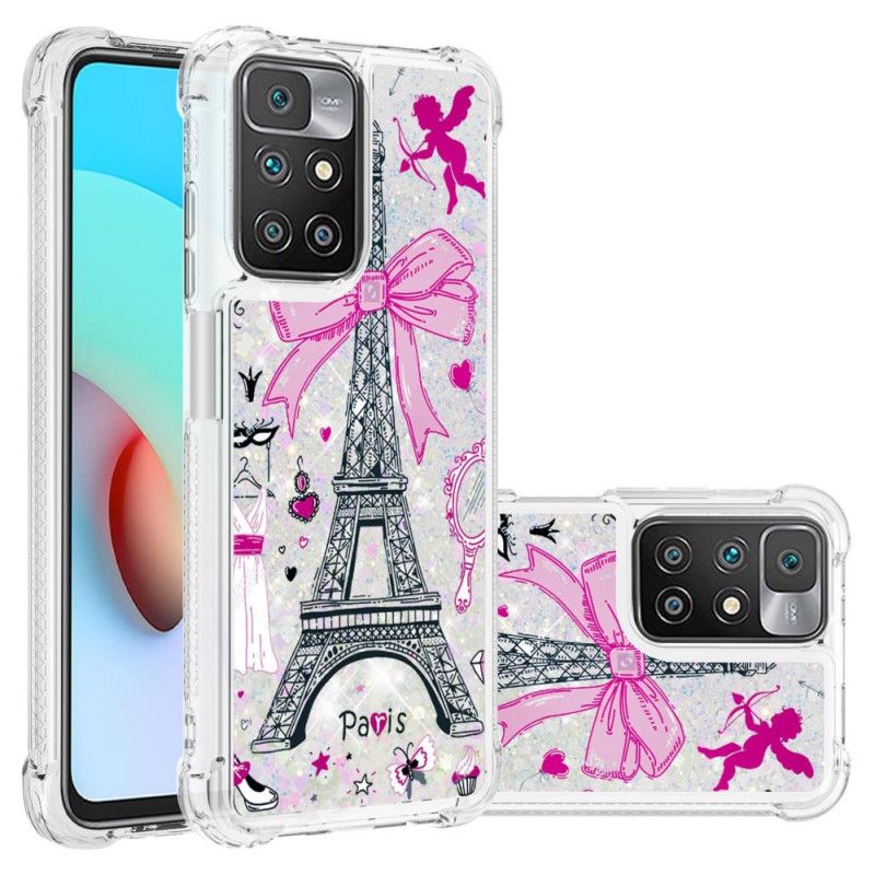 Kuori Case Xiaomi Redmi 10 Puhelinkuoret Eiffel-tornin Paljetteja