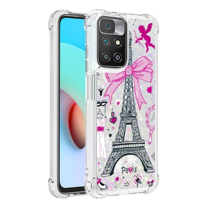 Kuori Case Xiaomi Redmi 10 Puhelinkuoret Eiffel-tornin Paljetteja