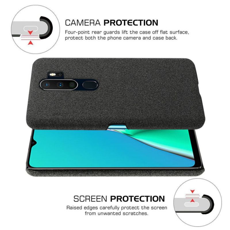 Case Kuoret Oppo A5 2020 Harmaa Musta Puhelinkuoret Ksq-Kankaan Rakenne