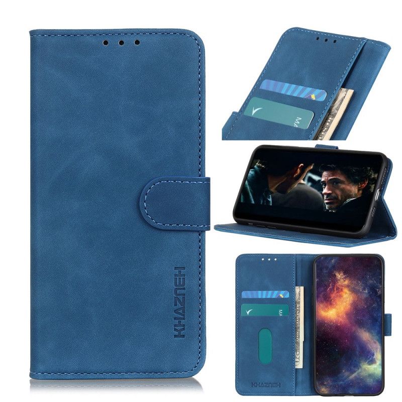 Flip Case Oppo A5 2020 Punainen Musta Vintage Khazneh -Nahka Matta