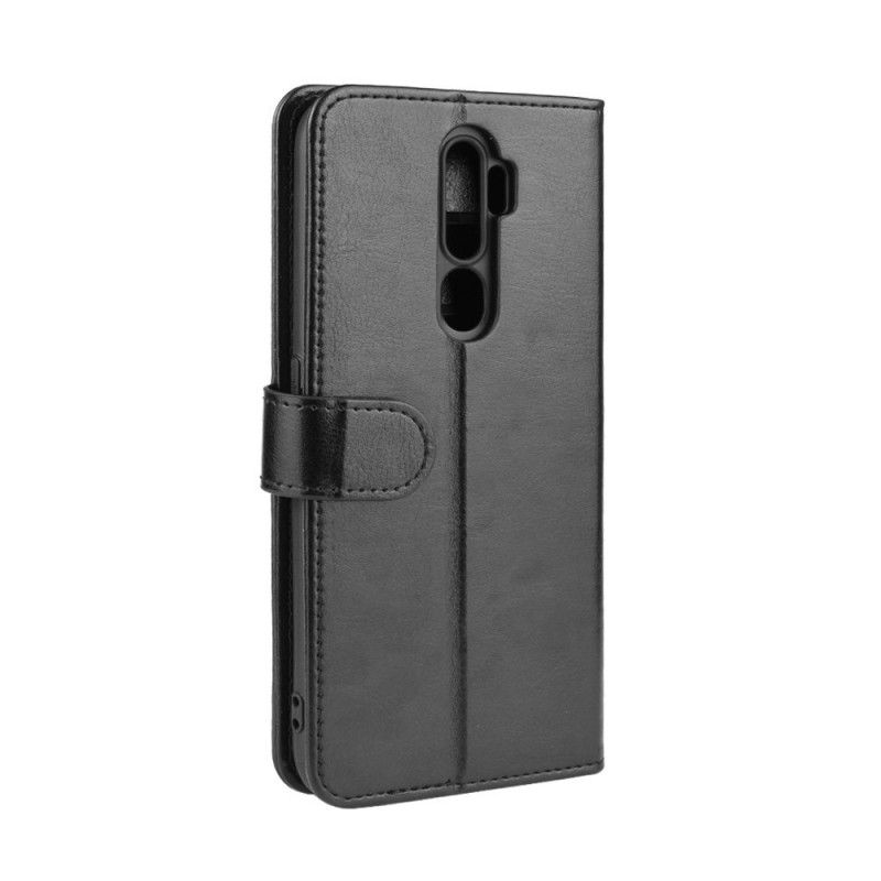 Flip Case Oppo A5 2020 Valkoinen Musta Nahkatyyli