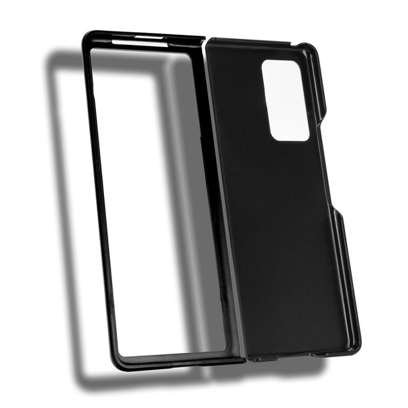 Case Kuoret Samsung Galaxy Z Fold 2 Punainen Musta Puhelinkuoret Ommeltu Nahkaefekti