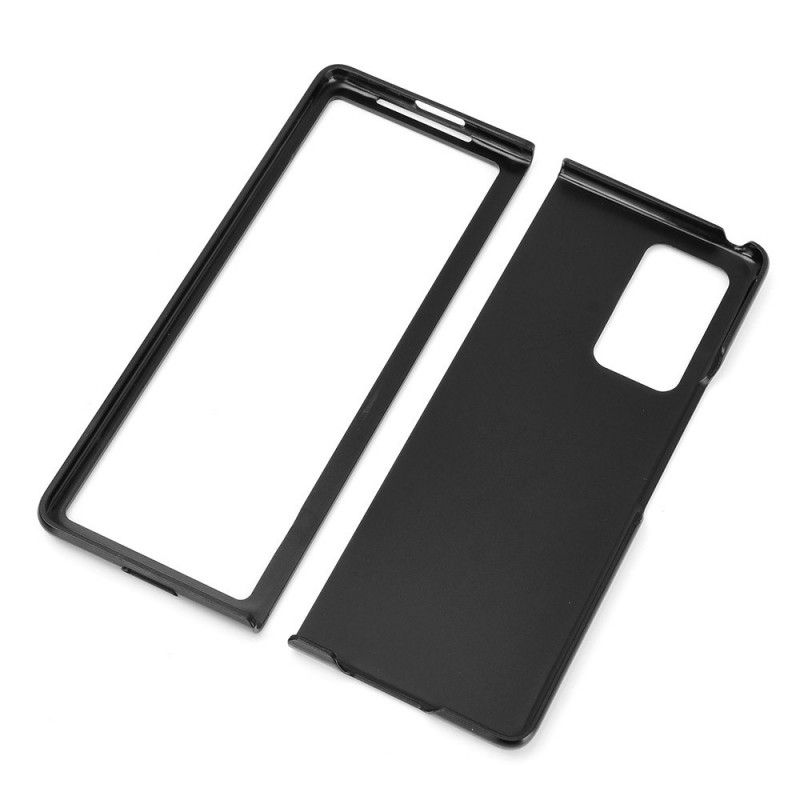 Case Kuoret Samsung Galaxy Z Fold 2 Punainen Musta Puhelinkuoret Ommeltu Nahkaefekti