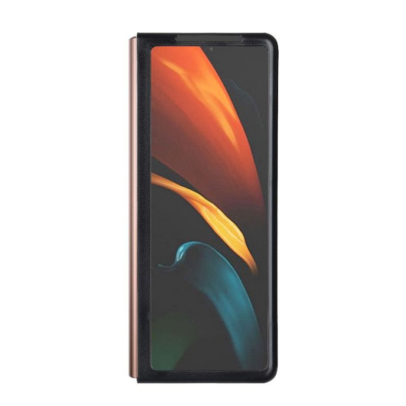 Case Kuoret Samsung Galaxy Z Fold 2 Vihreä Musta Puhelinkuoret Hybridi Ja Aitoa Nahkaa